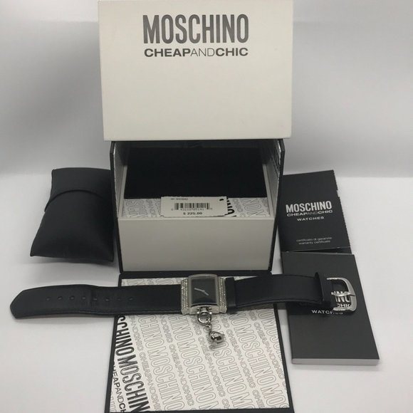 Moschino Watch, Black with Silver, Water Resistant - Picture 1 of 11